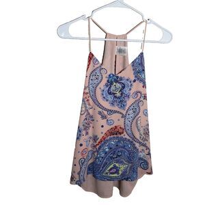 Express Tank Top Women's XS Barcelona Cami Sleeveless Printed Paisley Shirt
